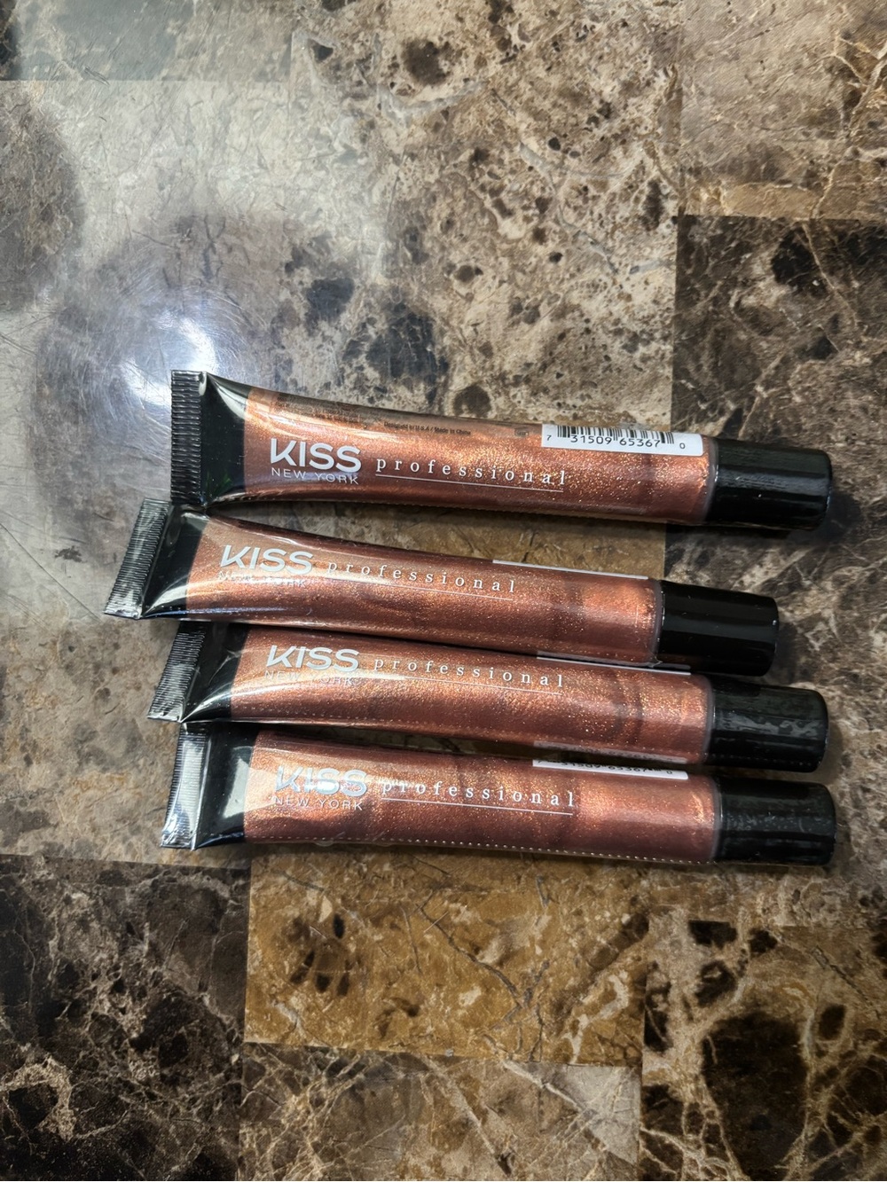 KISS Professional Lip Gloss 10ml SMOKED COPPER Mirror Shine Lot of 4 Makeup New